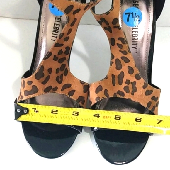 SECRET CELEBRITY BLACK LEOPARD HEELS SIZE 7.5 - Picture 11 of 12